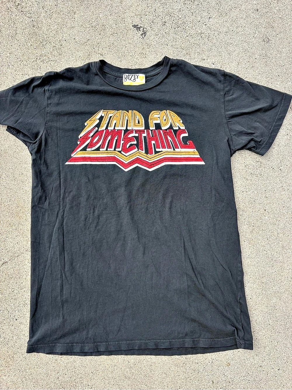 Dazey LA Stand For Something Graphic Tee Black & Red Size Small